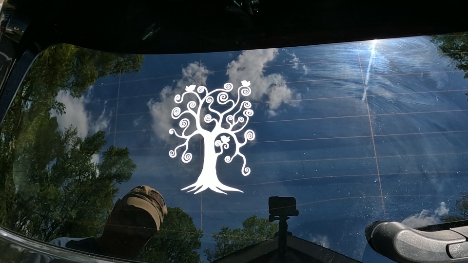 Swirl Tree With Birds Swirls Car or Truck Window Decal Sticker