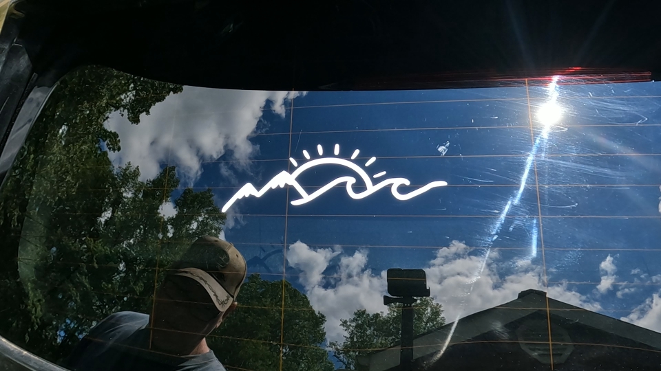 Mountain Beach Sun Wave Country Car or Truck Window Decal Sticker Video