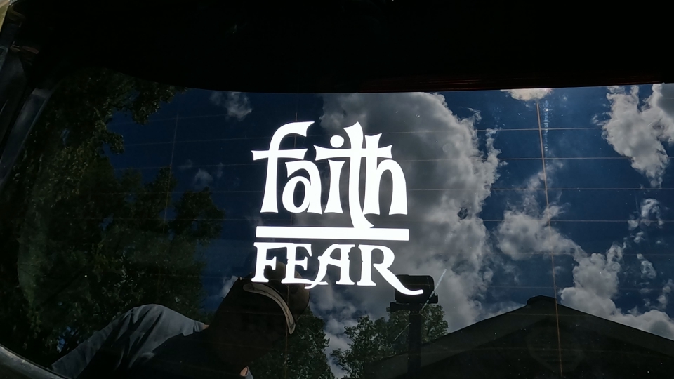 Faith Over Fear Christian Car or Truck Window Decal Sticker Video