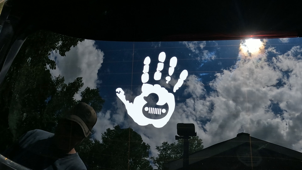Muddy Wave Hand with Rubber Duck Off Road Car or Truck Window Decal Sticker Video