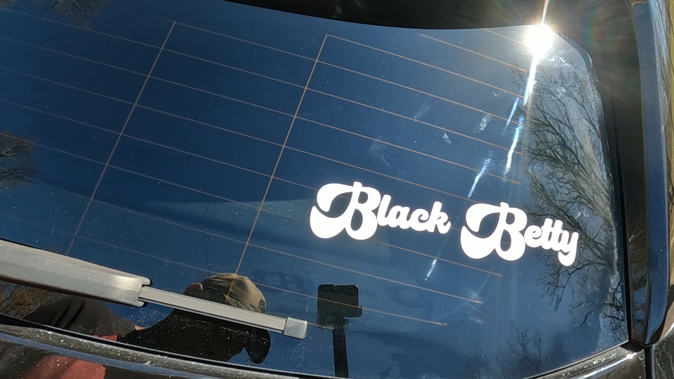 Black Betty Car or Truck Window Decal Sticker