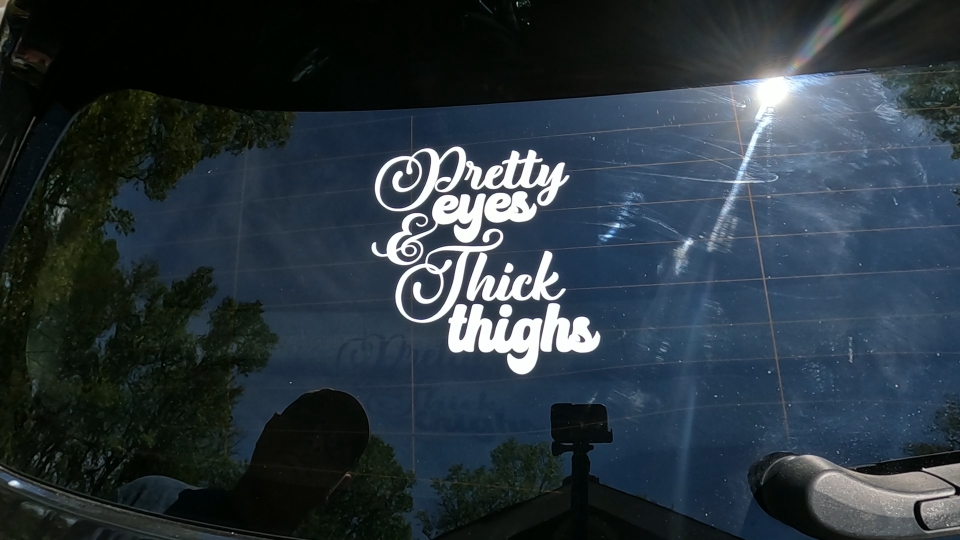 Pretty Eyes and Thick Thighs Car or Truck Window Decal Sticker