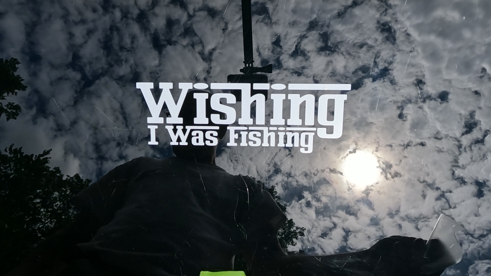 Wishing I Was Fishing Vinyl Car or Truck Window Decal Sticker Video