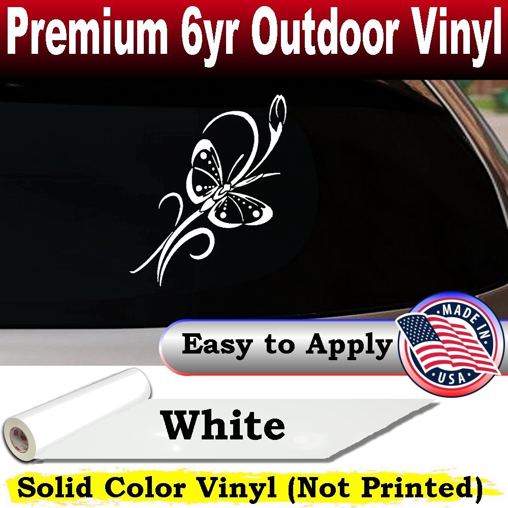 Butterfly Flower Swirl Vines Vinyl Decal Sticker Car Truck Window