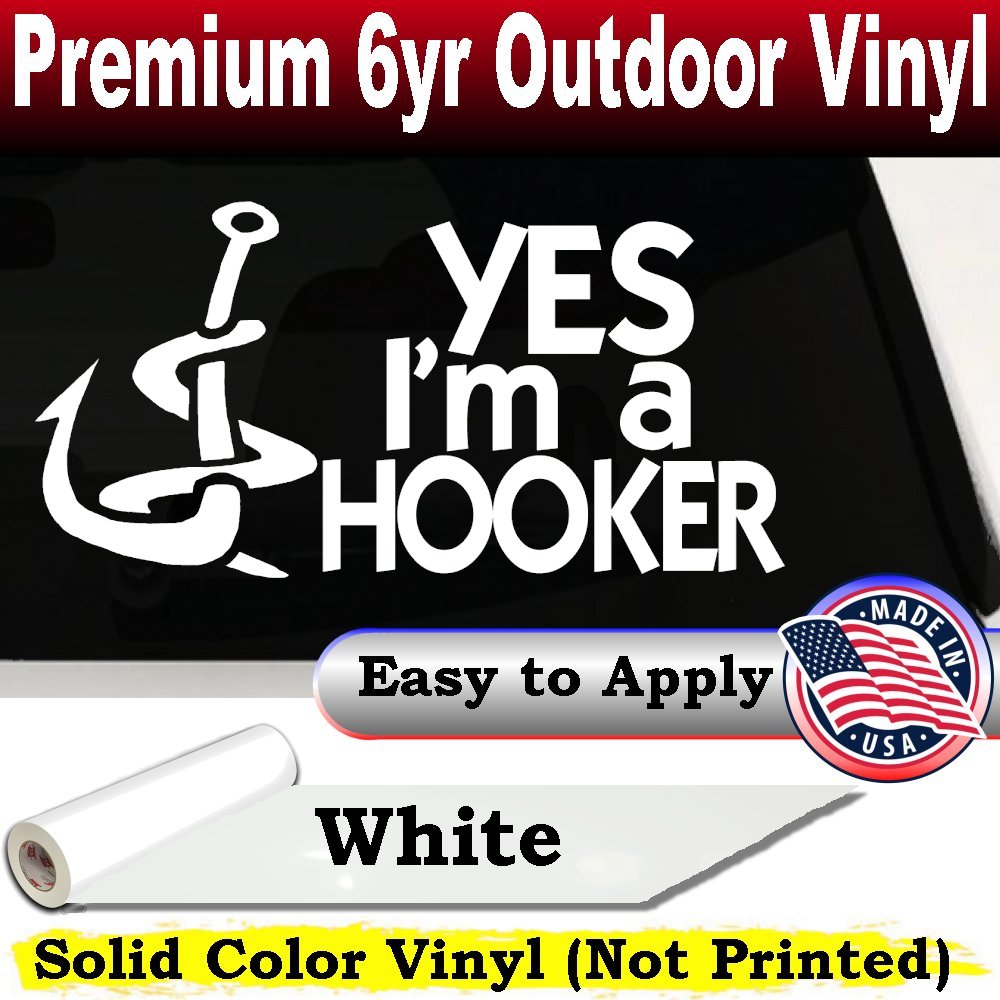 Funny Fishing Hooker Decal Truck Car Window Vinyl Sticker
