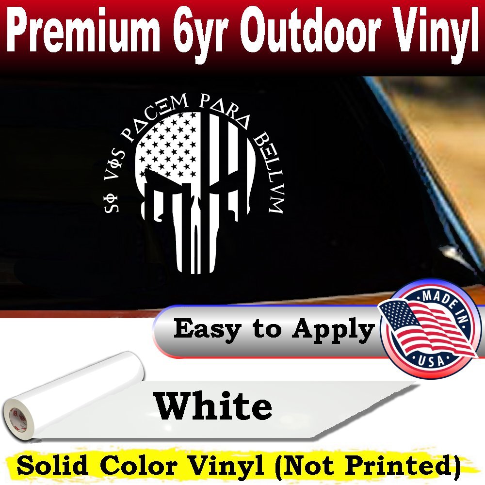 Punisher Skull US Flag Decal Si Vis Pacem Para Bellum Car Truck Sticker