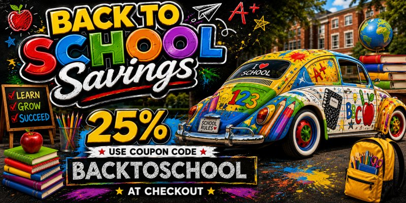 Get <span style="font-size:24px;"><b>25% OFF</b></span> your order. Use coupon code <span style="font-size:24px;"><b>BACKTOSCHOOL</b></span> at checkout.