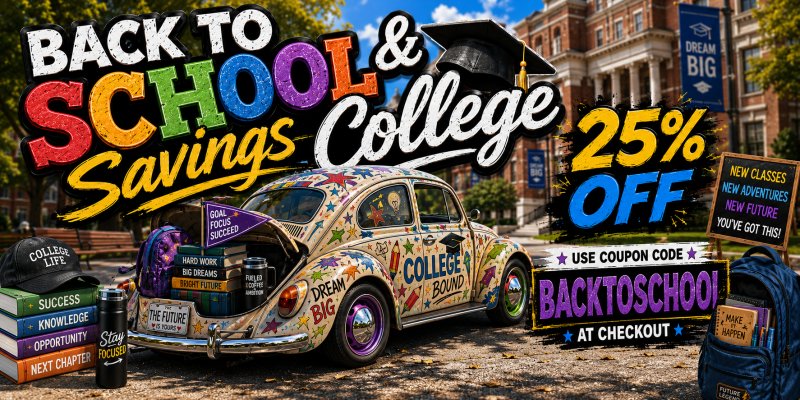 Get <span style="font-size:24px;"><b>25% OFF</b></span> your order. Use coupon code <span style="font-size:24px;"><b>BACKTOSCHOOL</b></span> at checkout.