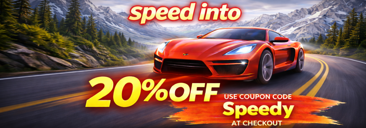 Get <span style="font-size:24px;"><b>20% OFF</b></span> your order. Use coupon code <span style="font-size:24px;"><b>Speedy</b></span> at checkout.
