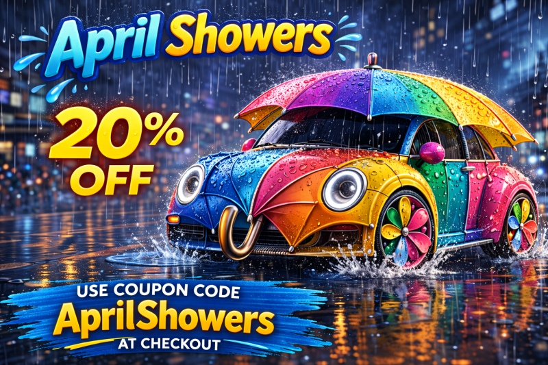 Get <span style="font-size:24px;"><b>20% OFF</b></span> your order. Use coupon code <span style="font-size:24px;"><b>AprilShowers</b></span> at checkout.